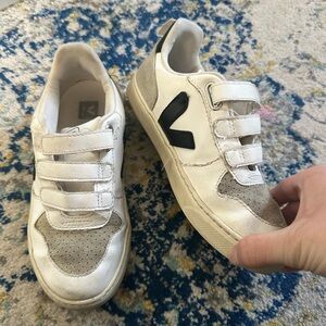 Veja Kids' White and Black Sneakers